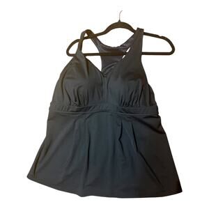 Lands’ End Black Halter Tankini Swim Top Plus Size 20W